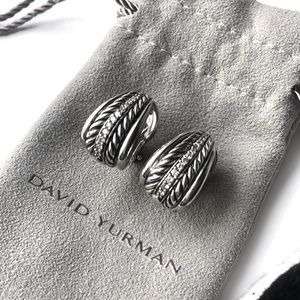 David Yurman Diamond Hoop Earrings